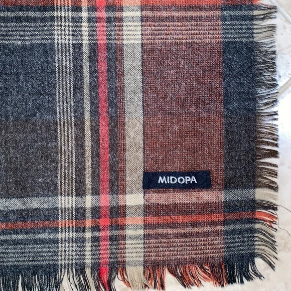 Midopa checkered print fall  winter blanket scarf - Picture 6 of 11